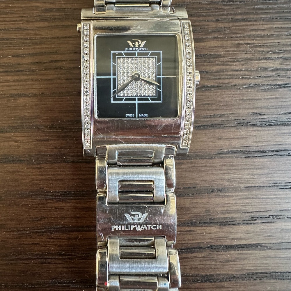 Philip Watch Silver Square Dial Watch